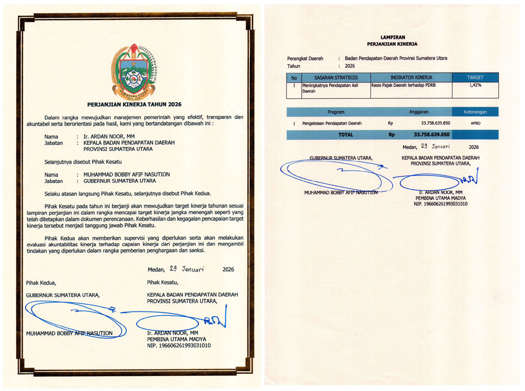 Perjanjian Kinerja (PK) Kepala Bapenda TA 2026