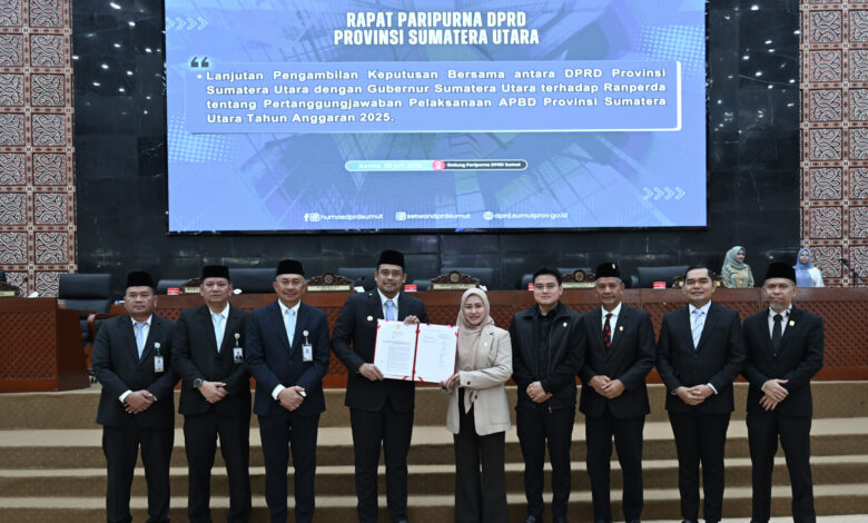 Gubernur Bobby Nasution dan DPRD Sumut Sepakati Ranperda Pertanggungjawaban APBD 2025